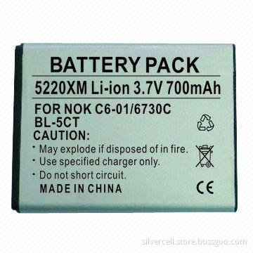 Replacement Battery Pack for Nokia BL-5CT with 700mAh Capacity